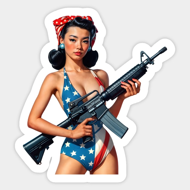 Pinup Girl Sticker by Rawlifegraphic